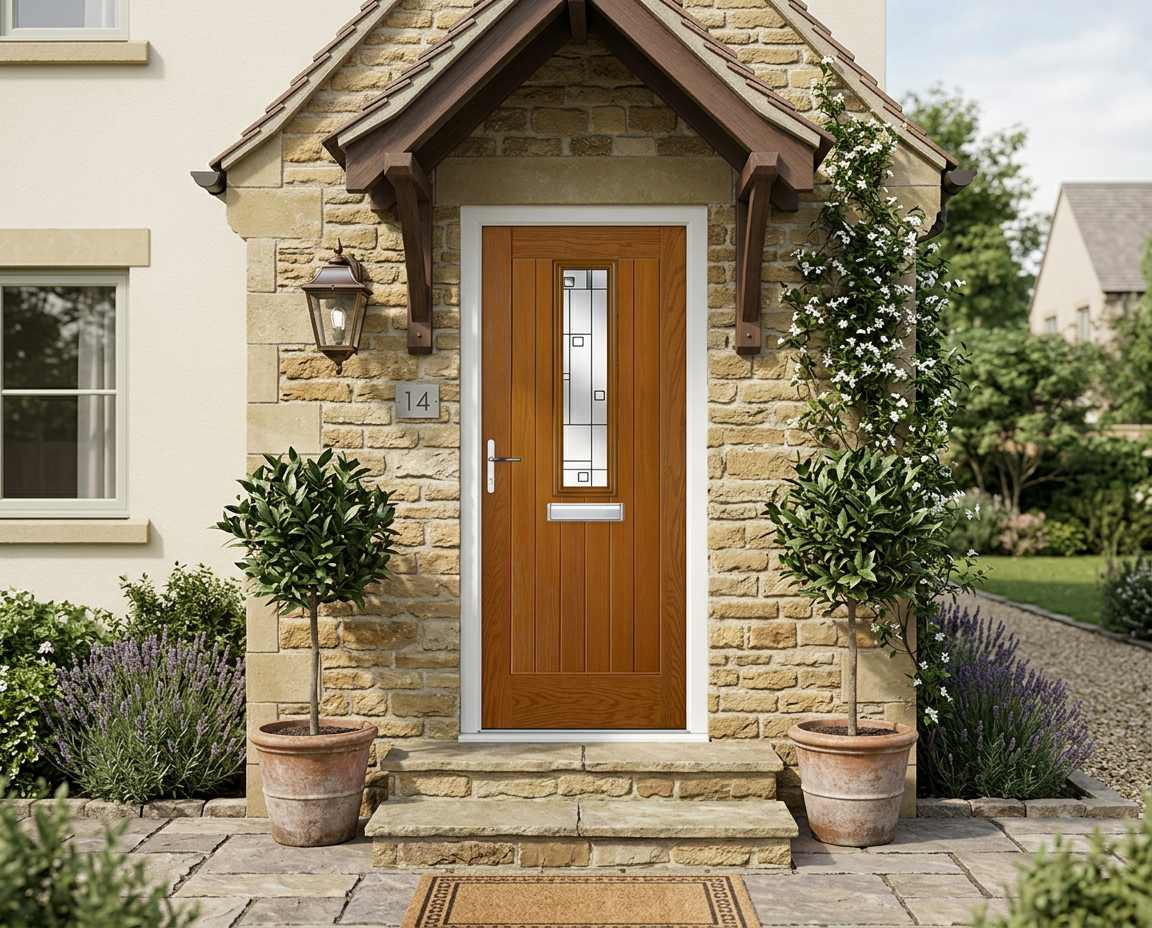 The Batty Composite Door - Golden Oak - Image 2