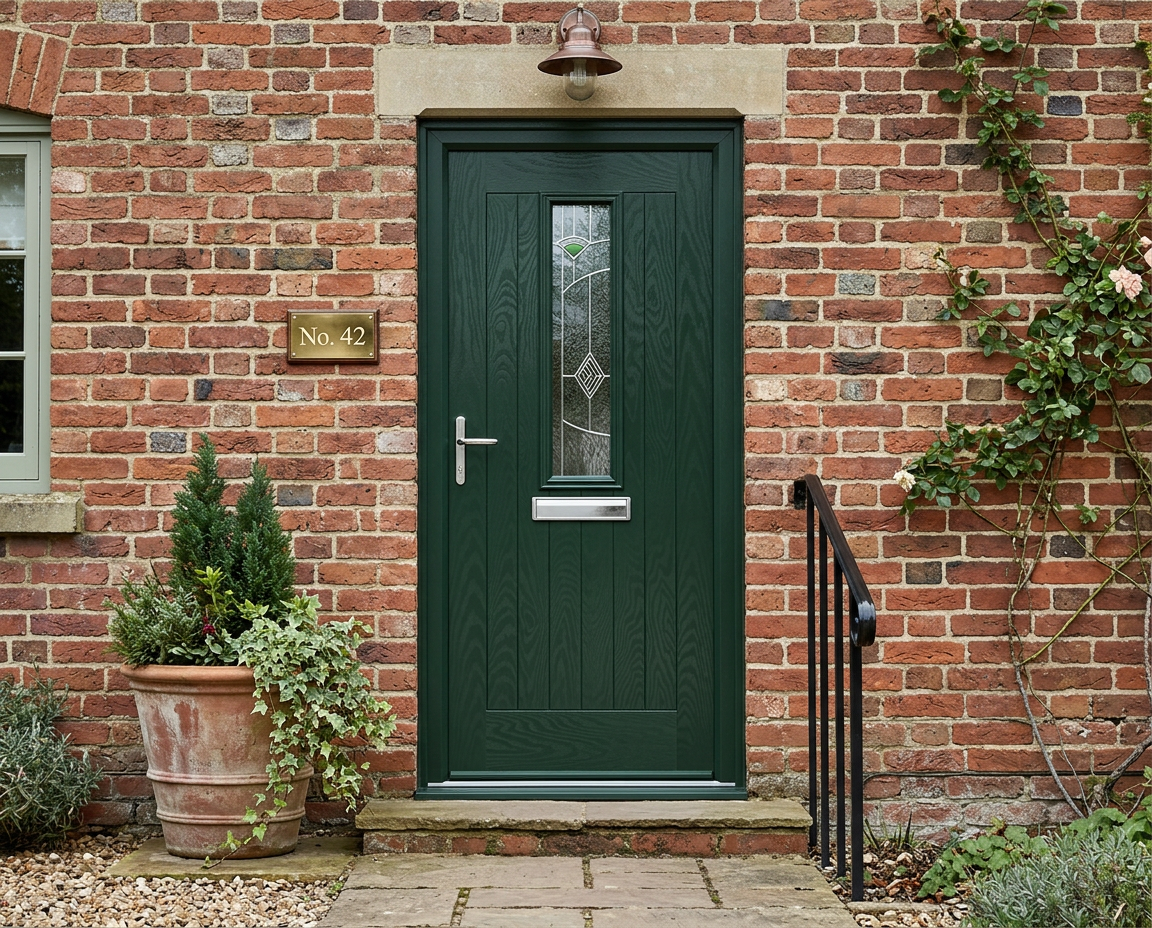 The Batty Composite Door - Heritage Green