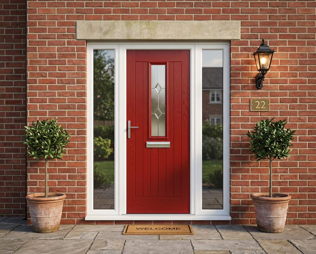 The Batty Composite Door - Berry Red