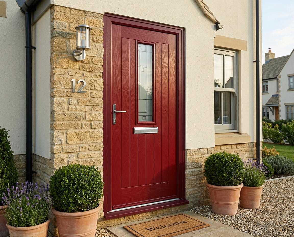 The Batty Composite Door - Berry Red - Image 2