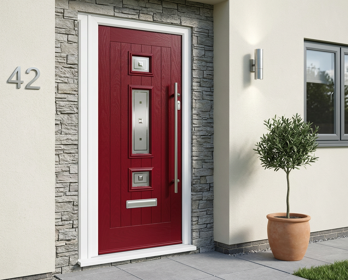 The Bielsa Composite Door - Berry Red - Image 2