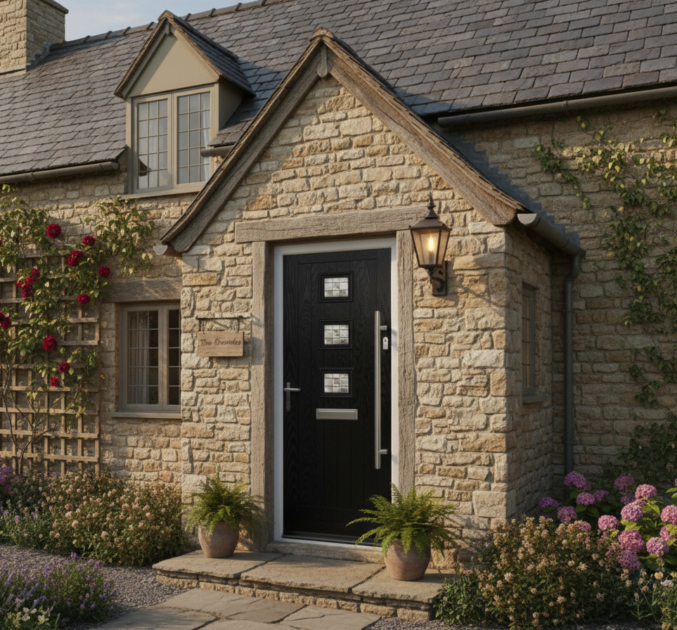 The Lorimer Composite Door - Gothic Black