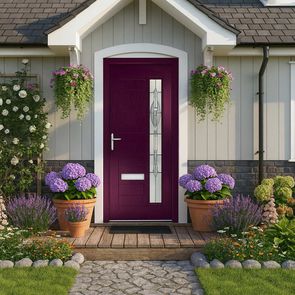 The Gray Composite Door - Royal Magenta