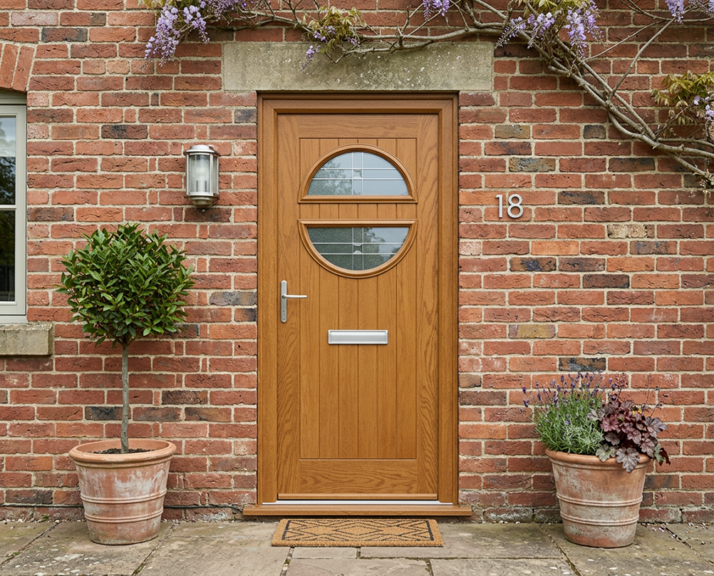 The Revie Composite Door - Golden Oak