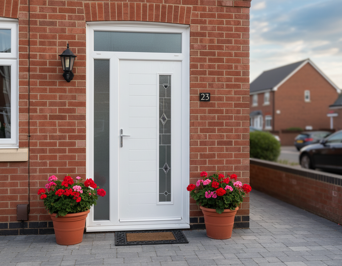 The Gray Composite Door - White