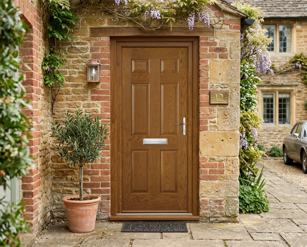 The Hall Composite Door - Golden Oak