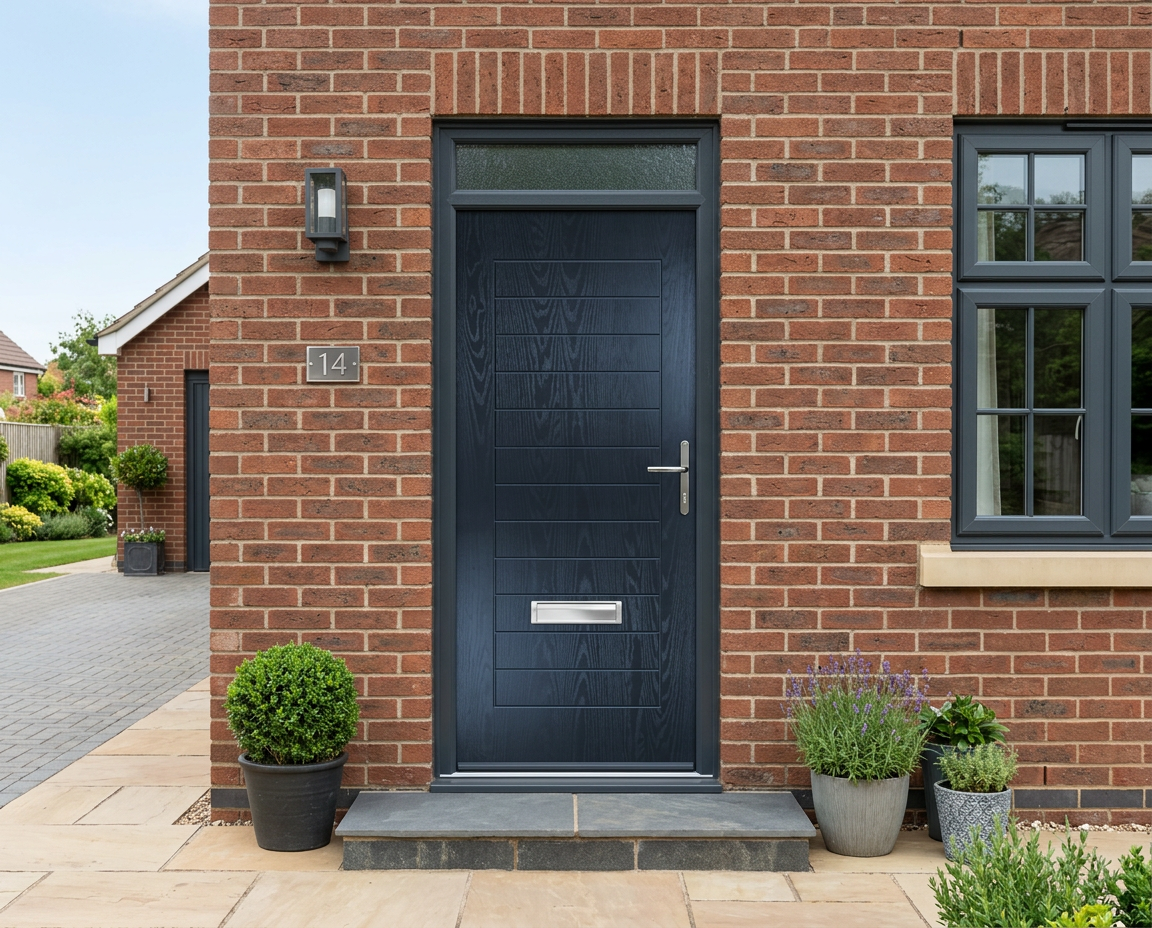 The Peacock Composite Door - Derwent Blue