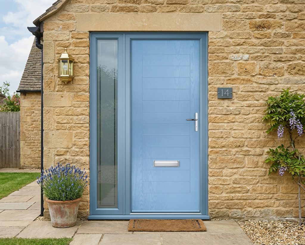 The Peacock Composite Door - Egg Blue