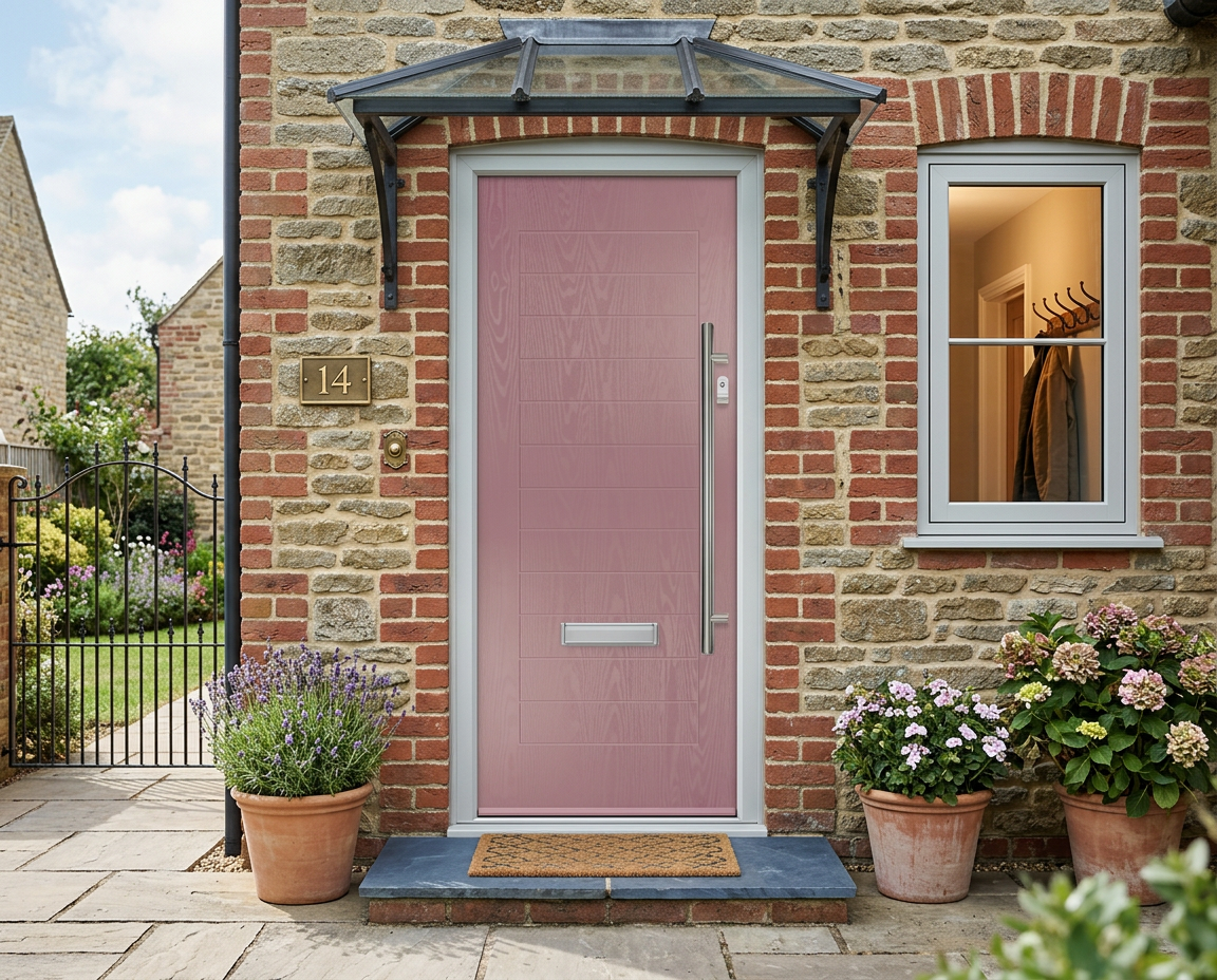 The Peacock Composite Door - Pink