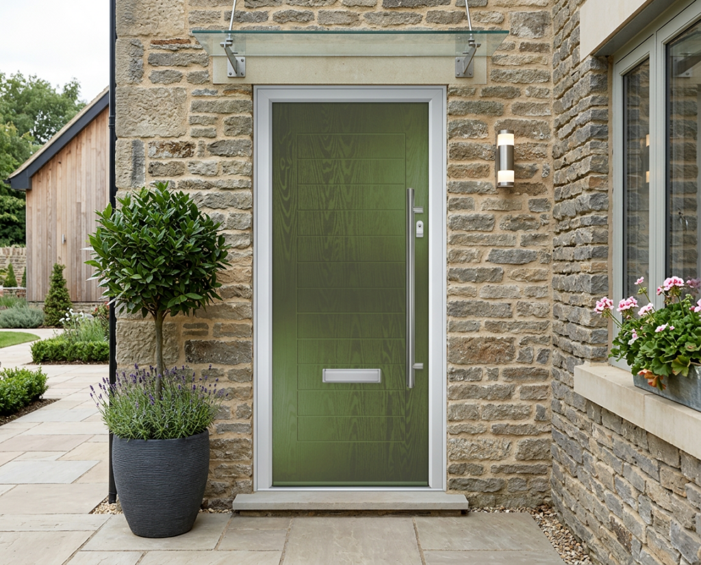 The Peacock Composite Door - Reed Green