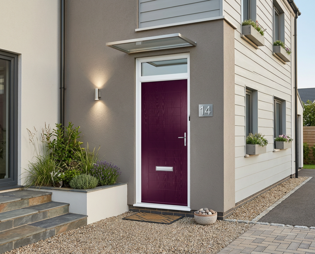 The Peacock Composite Door - Royal Magenta