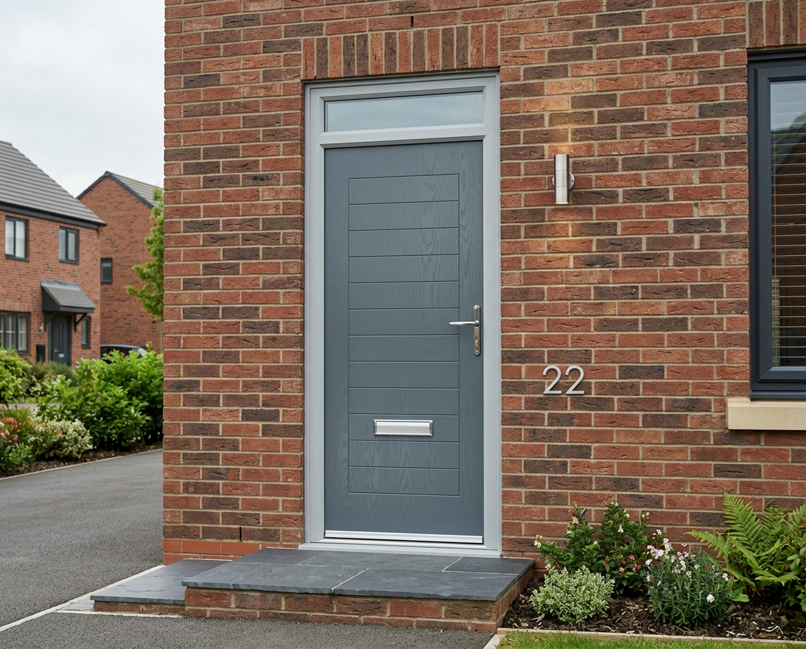 The Peacock Composite Door - Slate Grey